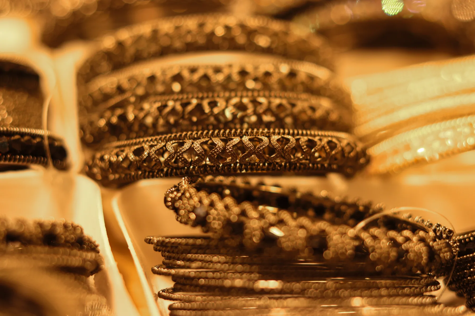Rights-clear reference image of gold bangles for July 2026 category context